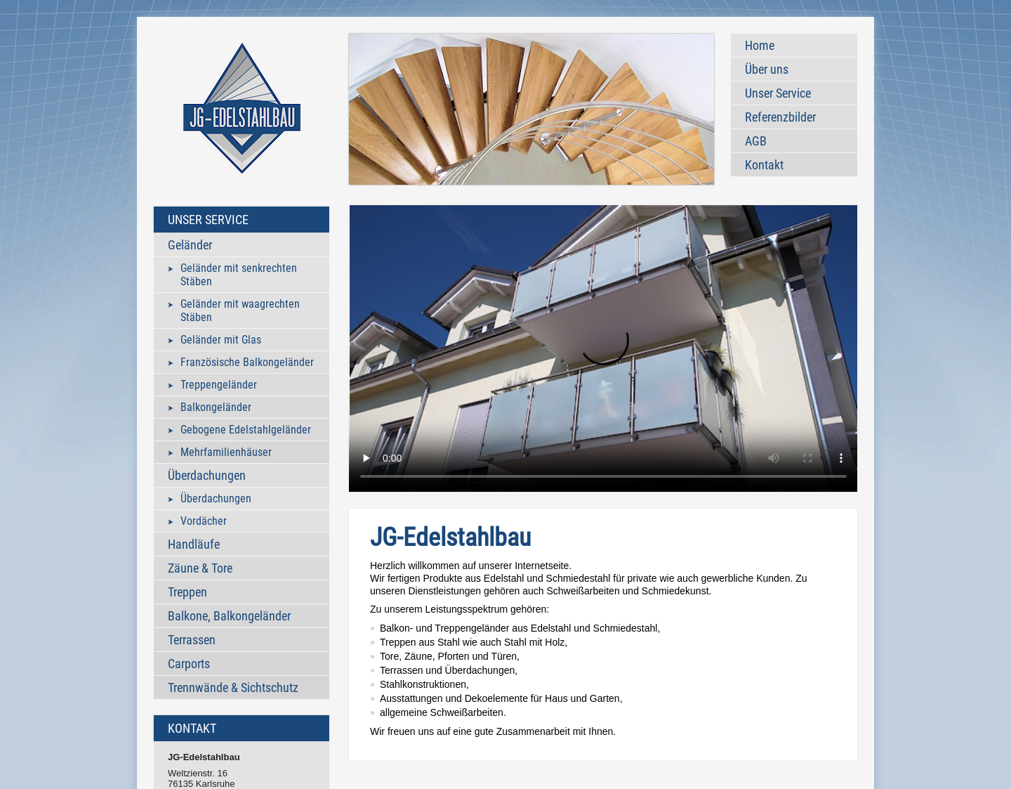 Aktuelle Website-Vorschau von Zäune aus Edelstahl