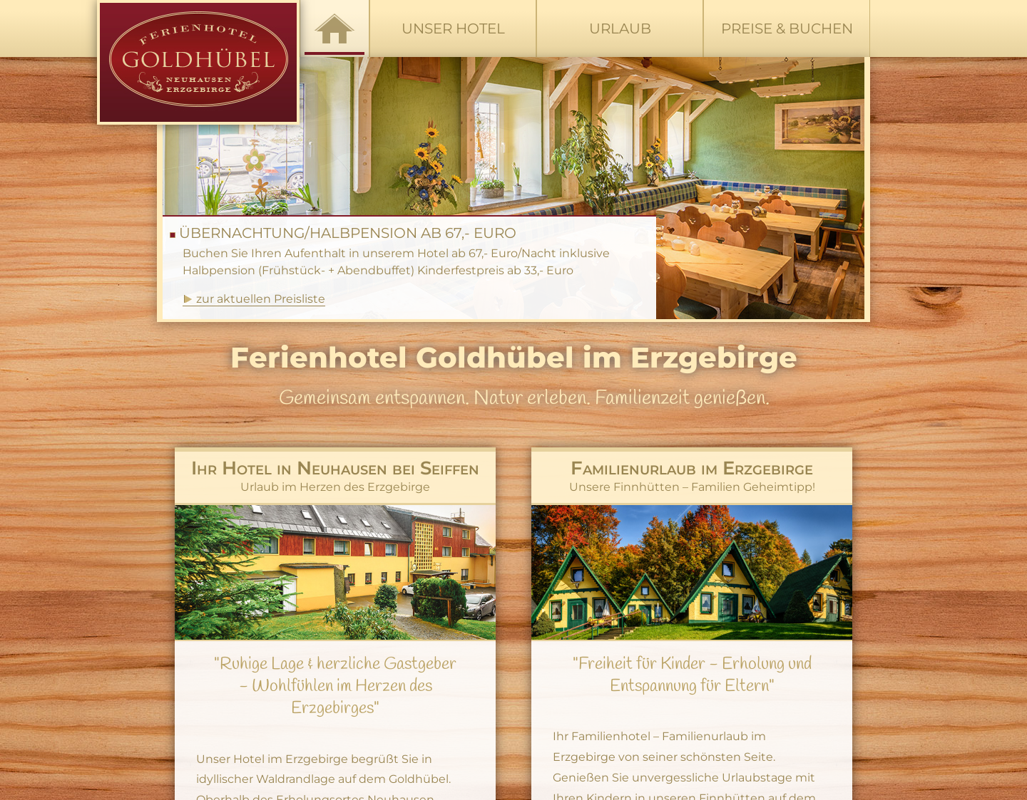 Aktuelle Website-Vorschau von Hotel Erzgebirge