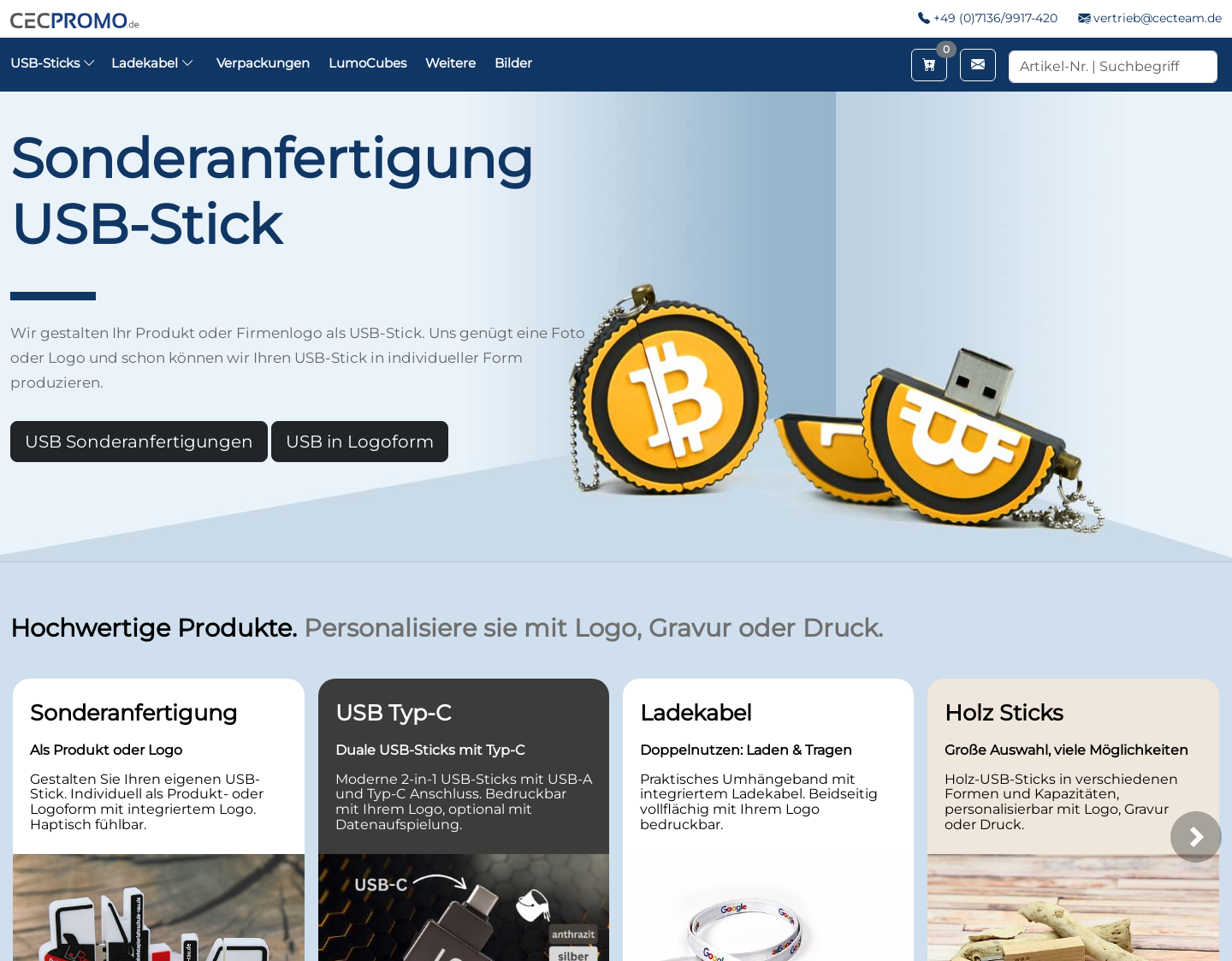 Aktuelle Website-Vorschau von Metall USB Sticks