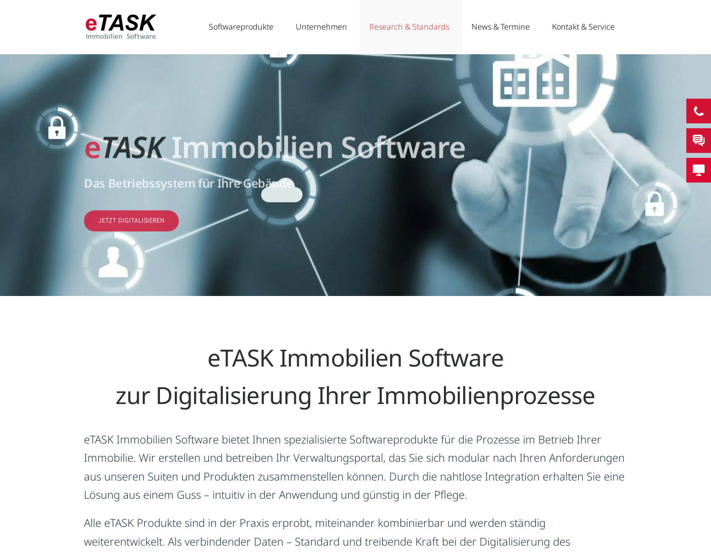 Aktuelle Website-Vorschau von Software für Gebäudemanagement