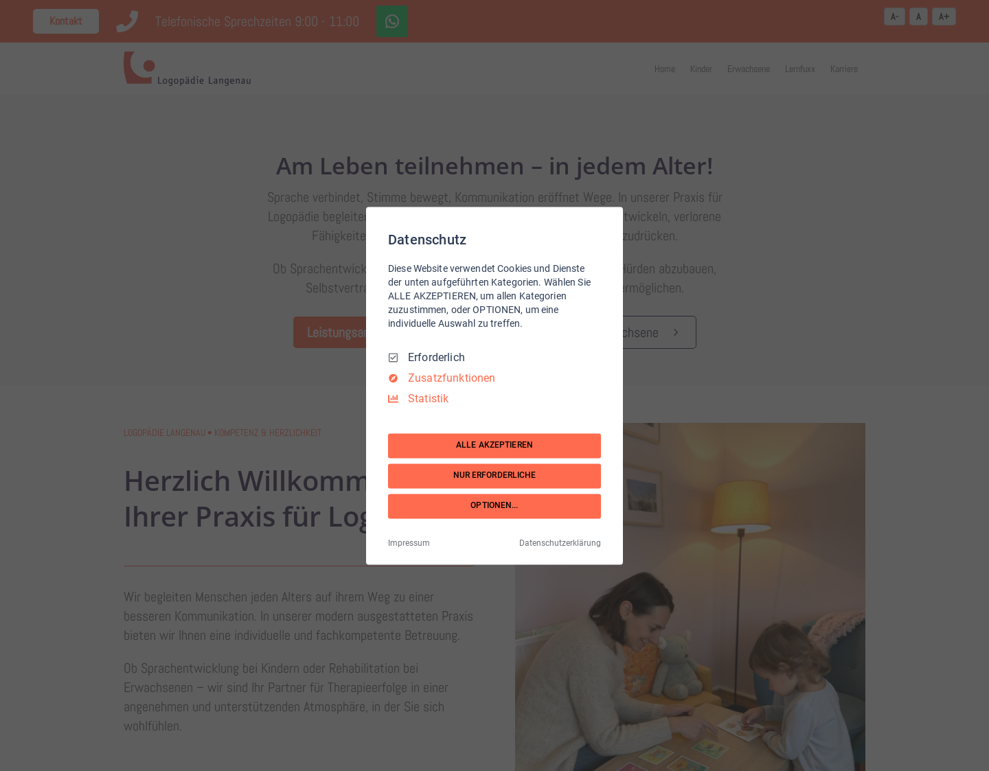 Aktuelle Website-Vorschau von Logopädie Langenau