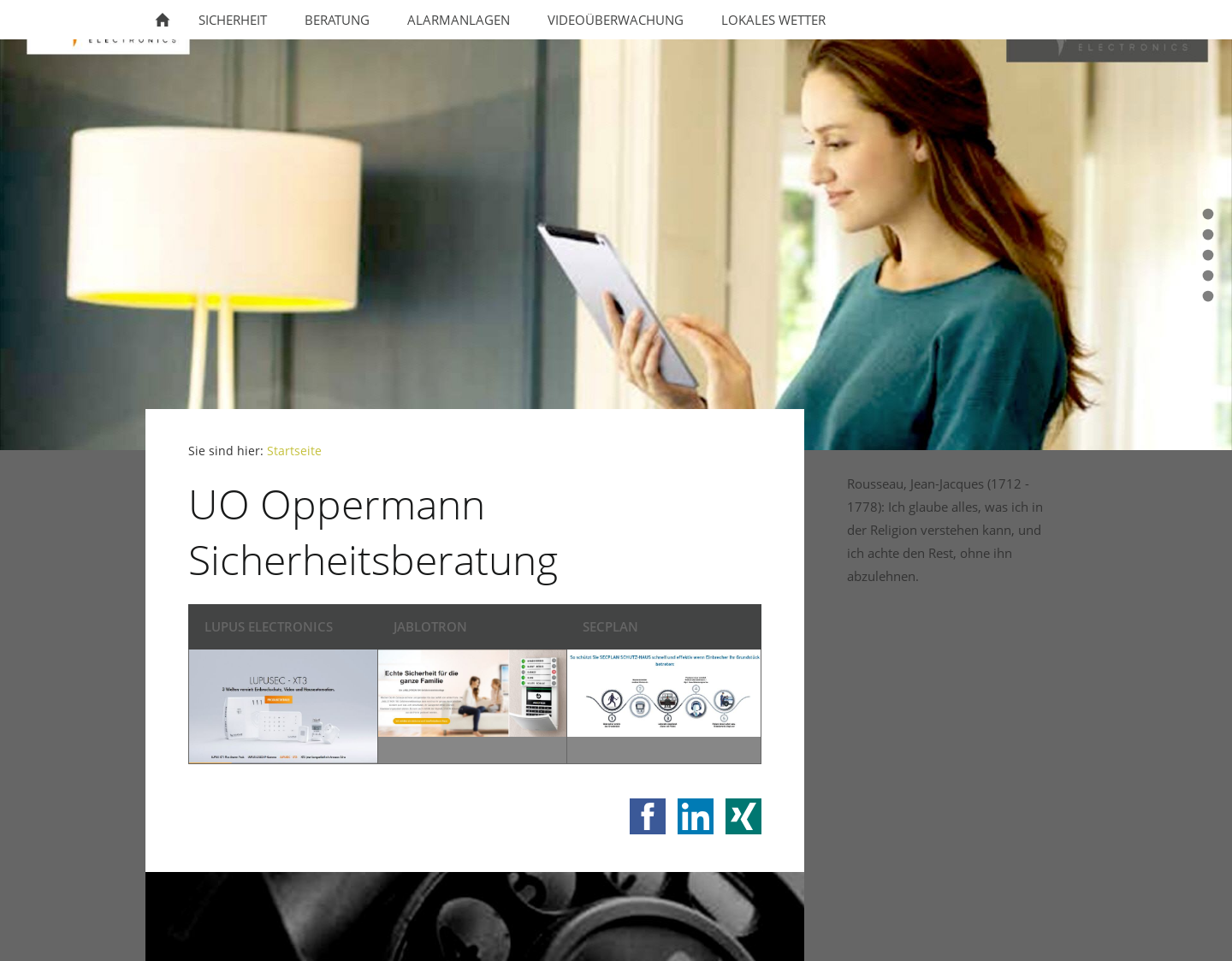 Aktuelle Website-Vorschau von Professionelle Sicherheitsberatung