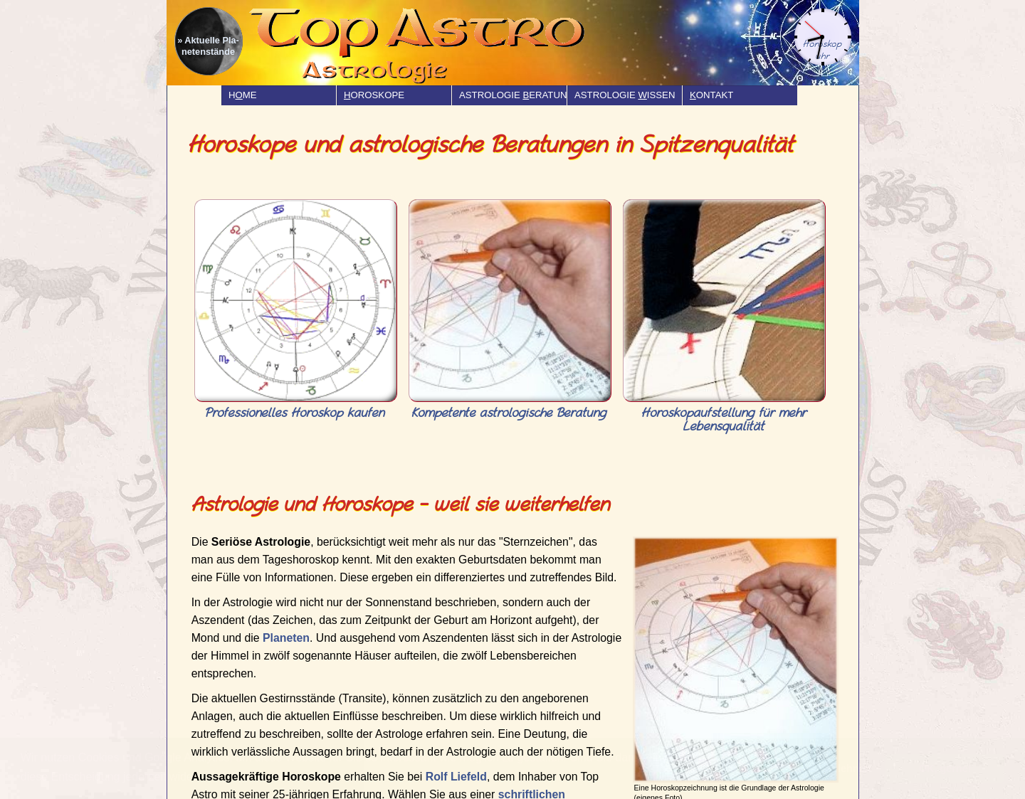 Aktuelle Website-Vorschau von Astrologie München - Top Astro