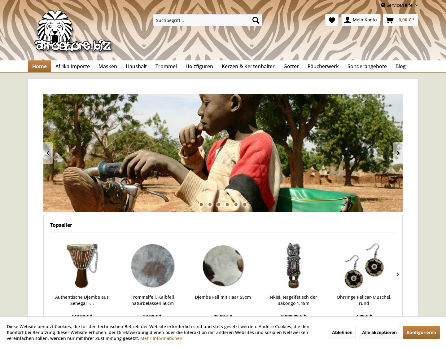 Aktuelle Website-Vorschau von Afrikanische Trommeln kaufen