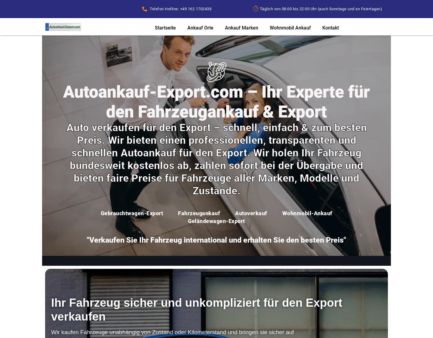 Aktuelle Website-Vorschau von Autohaus