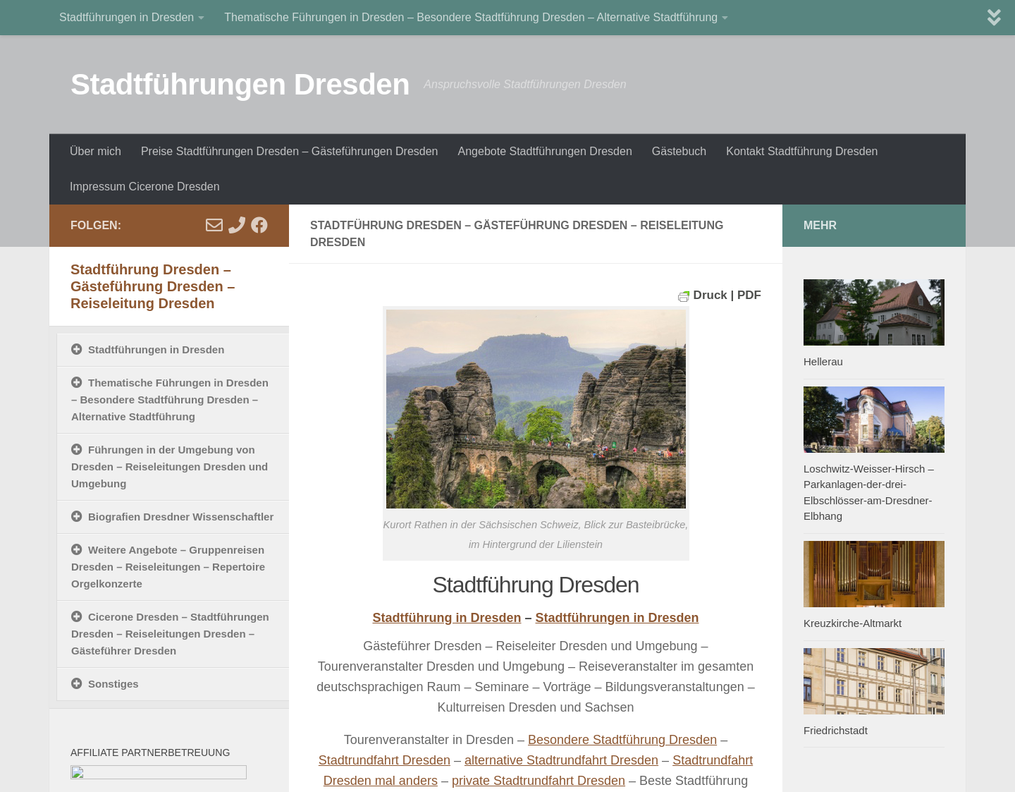 Aktuelle Website-Vorschau von Cicerone Dresden