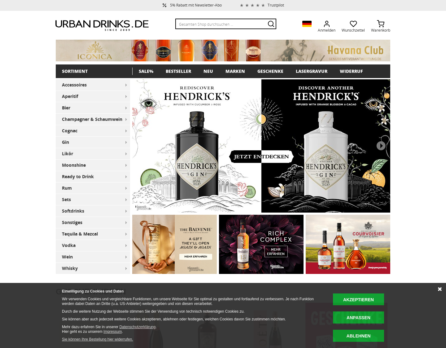 Aktuelle Website-Vorschau von Zacapa und Johnnie Walker kaufen