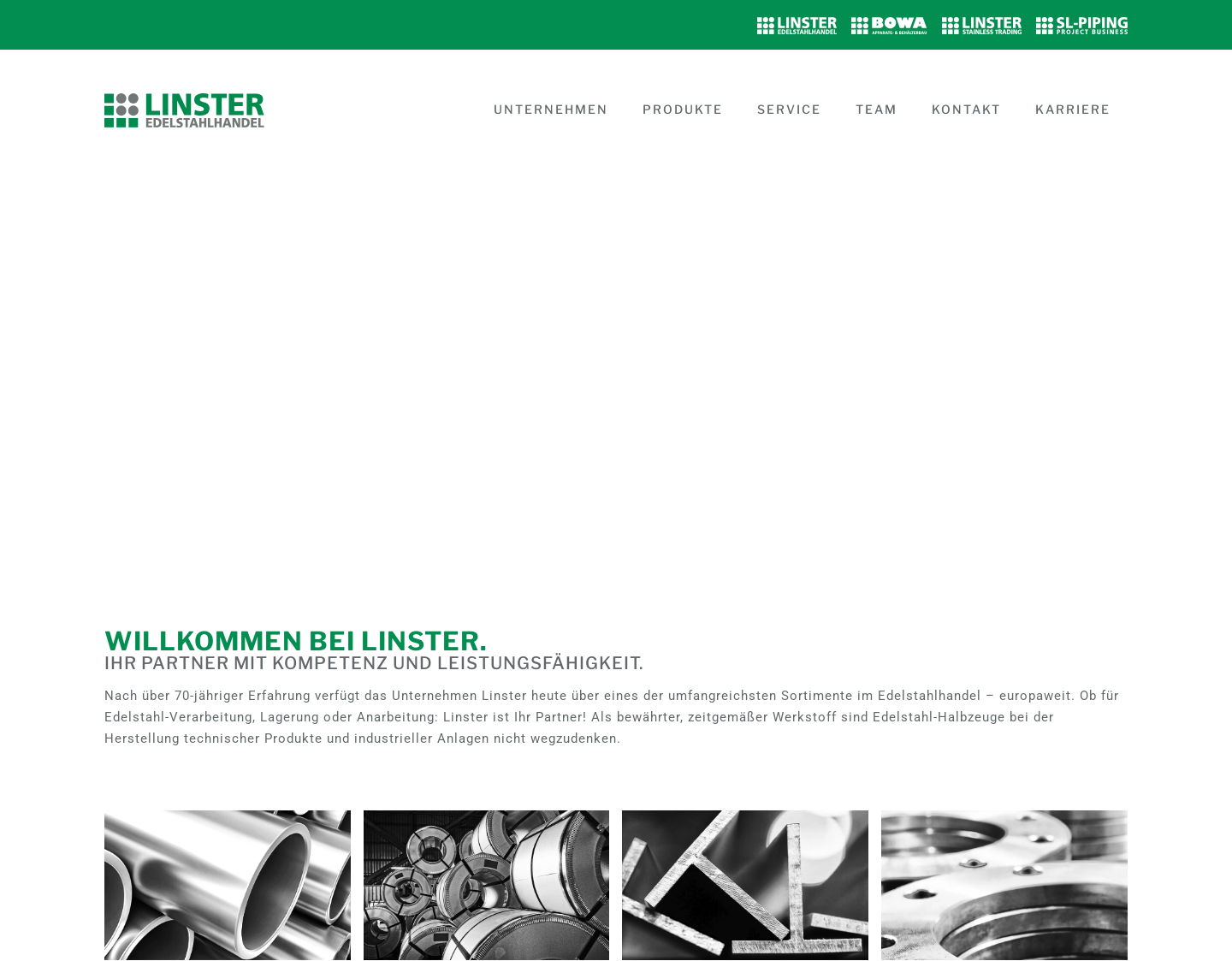 Aktuelle Website-Vorschau von F. Linster & Co. GmbH Edelstahlhandel
