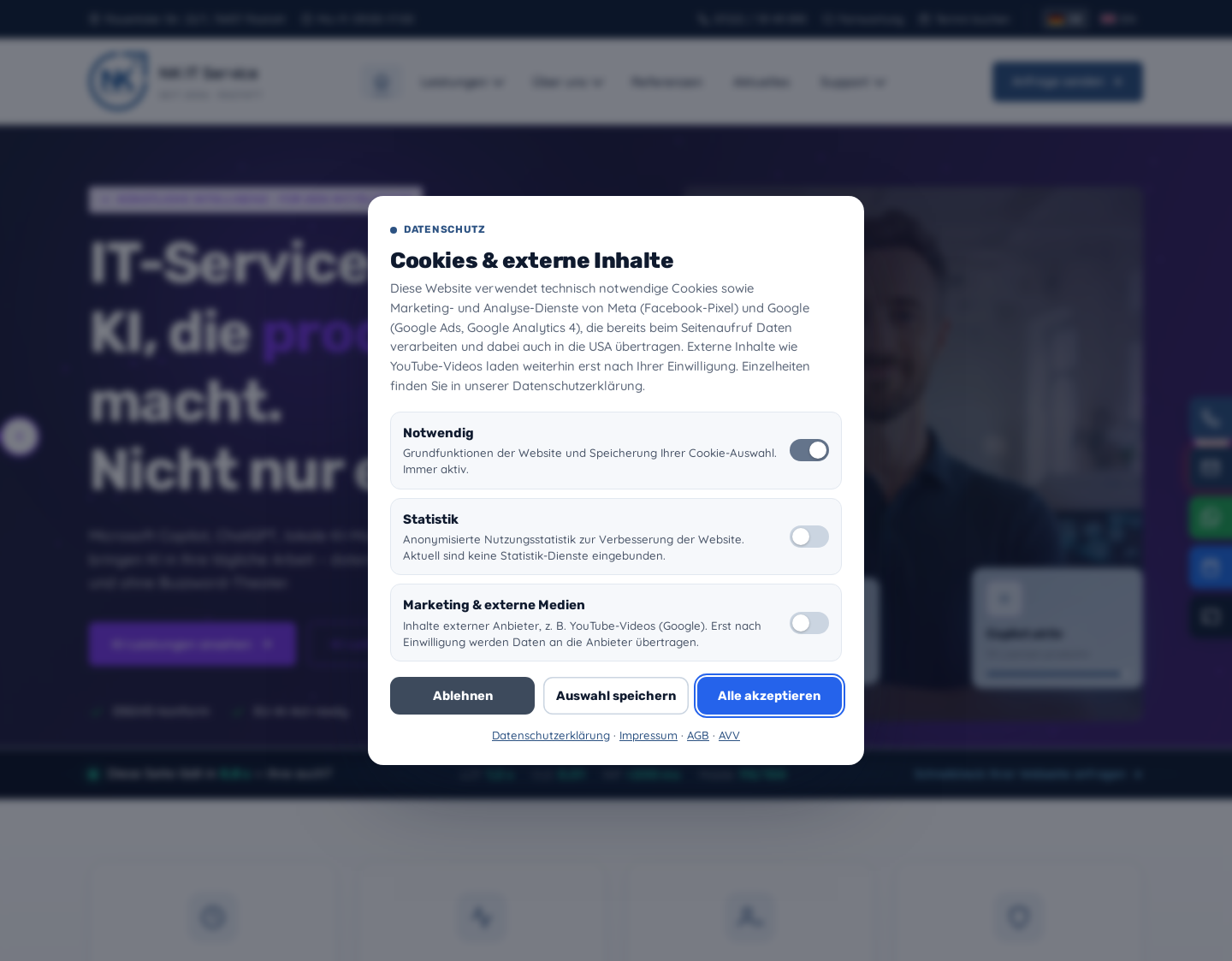 Aktuelle Website-Vorschau von IT Dienstleistungen aus einer Hand