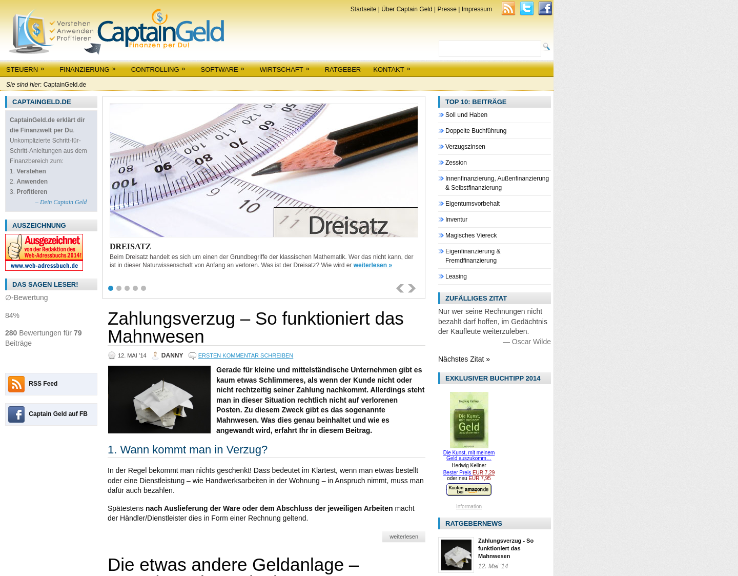 Aktuelle Website-Vorschau von Verstehen, Anwenden, Profitieren!