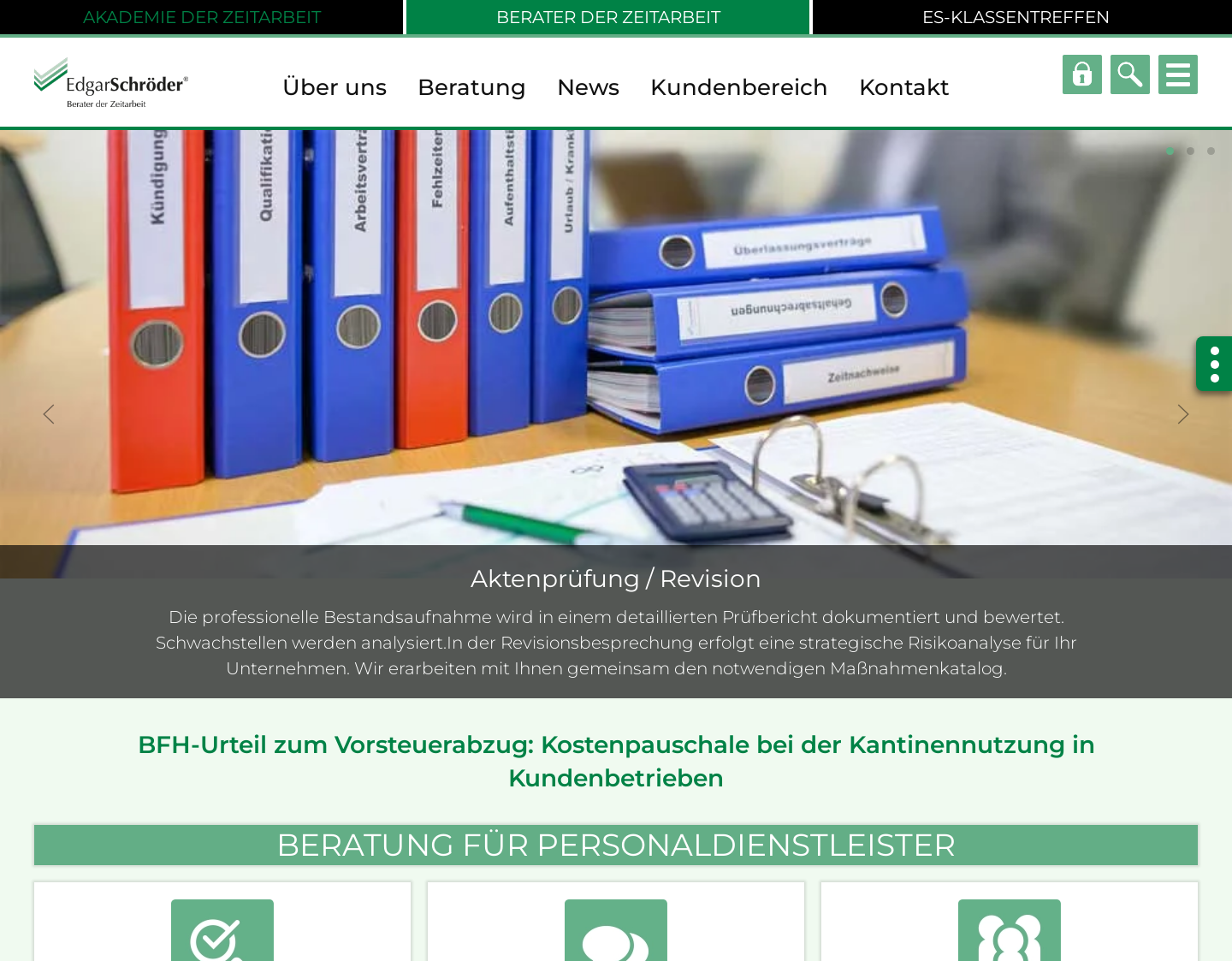 Aktuelle Website-Vorschau von Edgar Schröder Berater Zeitarbeit