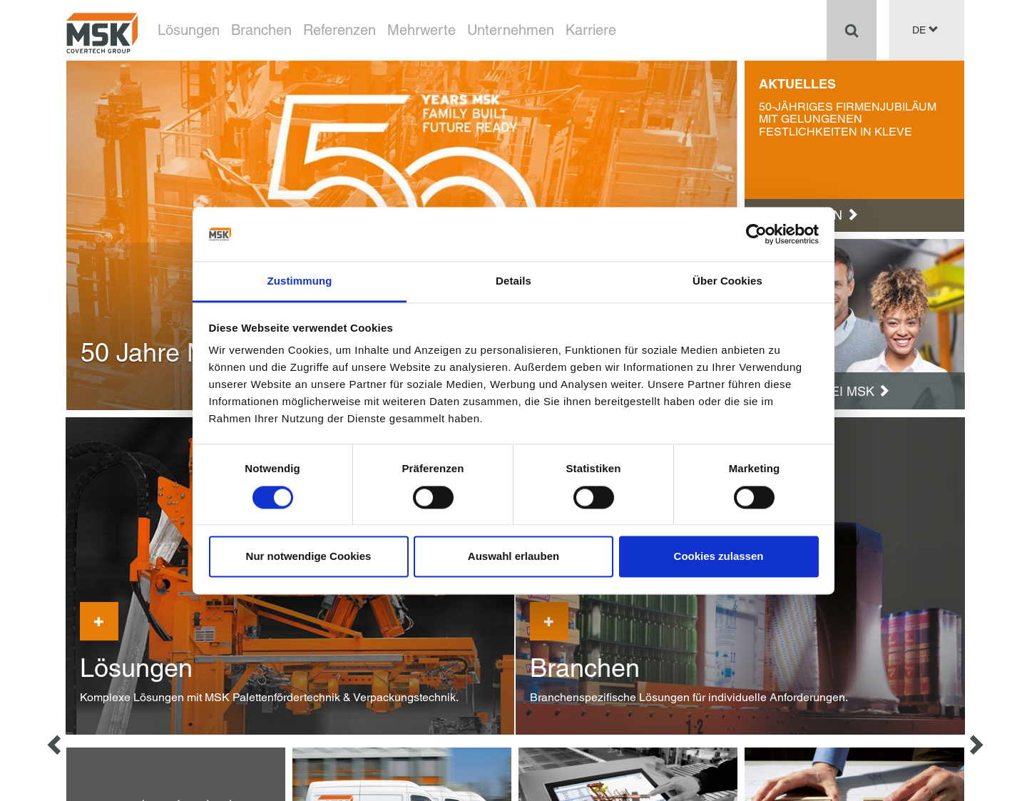 Aktuelle Website-Vorschau von MSK Verpackungs Systeme GmbH