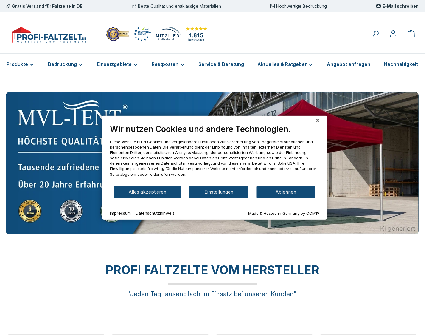 Aktuelle Website-Vorschau von MVL-Vertrieb - Mobile Verkaufslösung