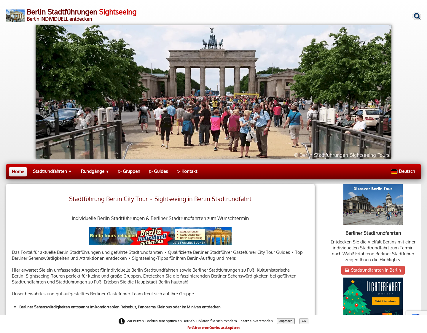 Aktuelle Website-Vorschau von Berlin Stadtführungen Stadtrundfahrten