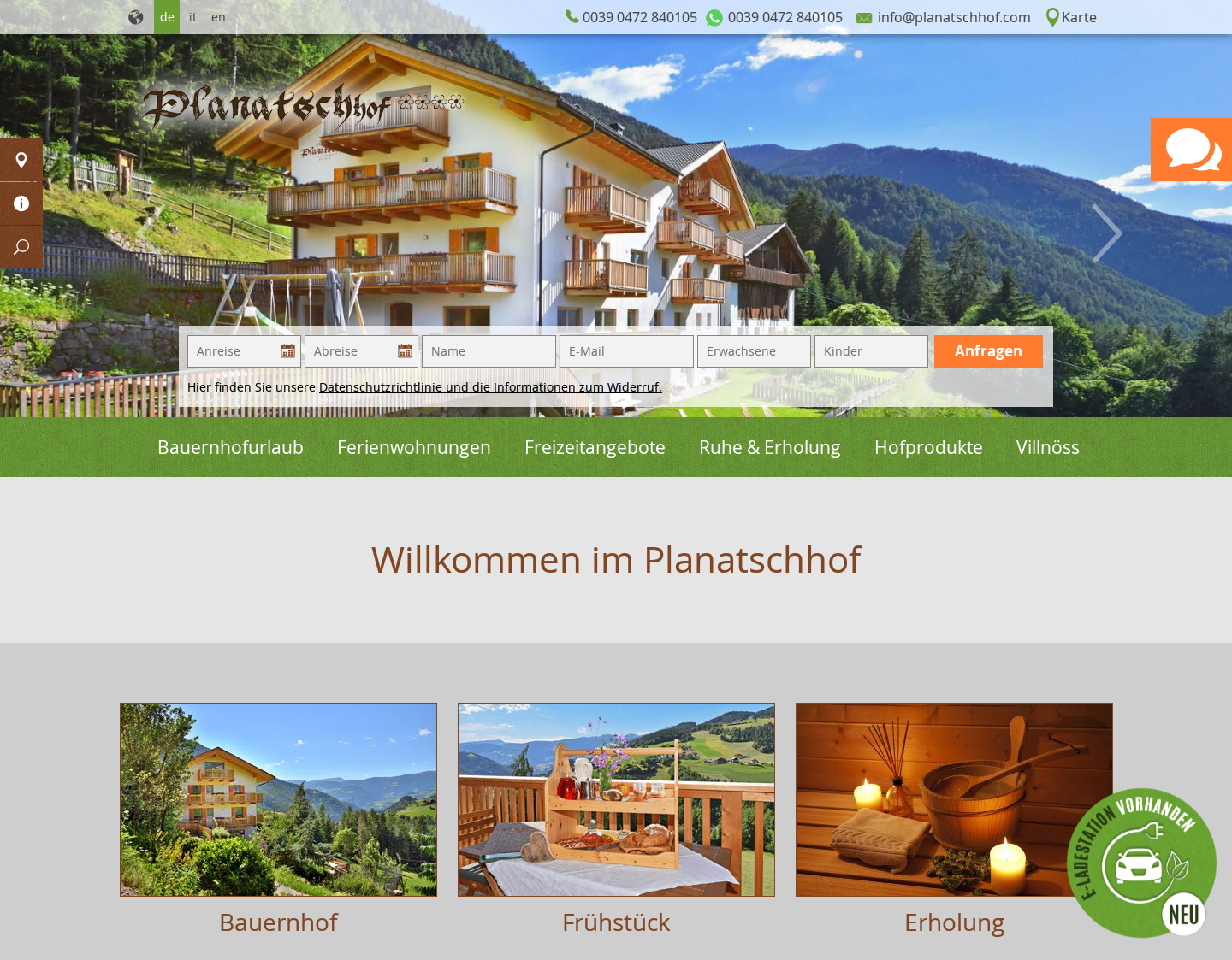 Aktuelle Website-Vorschau von Dolomitenurlaub auf dem Bauernhof
