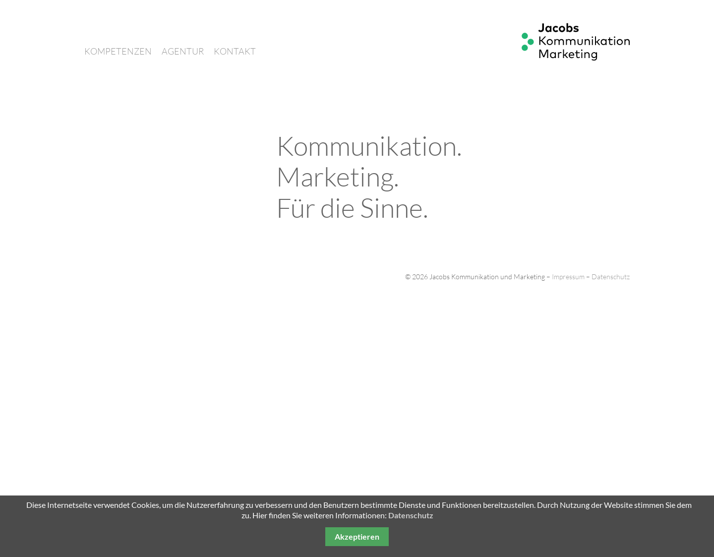 Aktuelle Website-Vorschau von Jacobs Kommunikation und Marketing