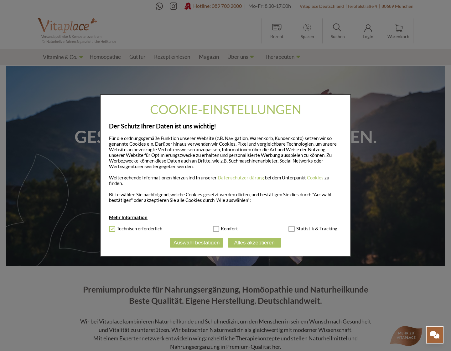 Aktuelle Website-Vorschau von Homöopathie online bestellen