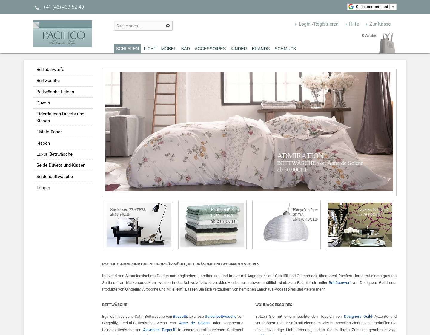Aktuelle Website-Vorschau von Pacifico - Online Shop