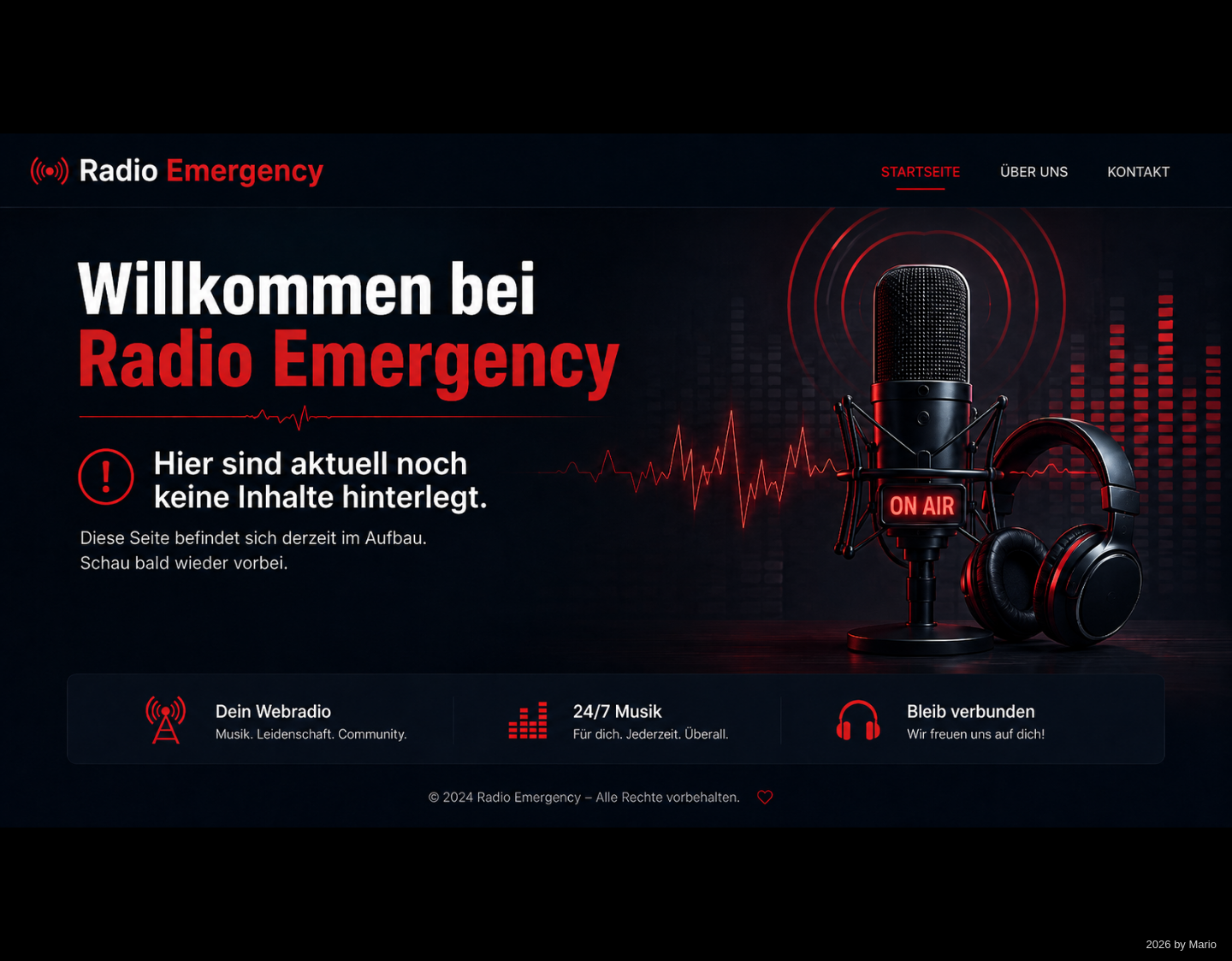 Aktuelle Website-Vorschau von Radio Emergency