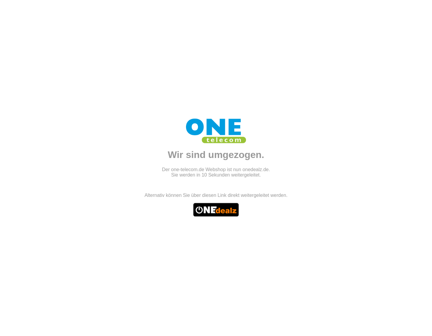 Aktuelle Website-Vorschau von ONE telecom - Smartphone & Handy Shop