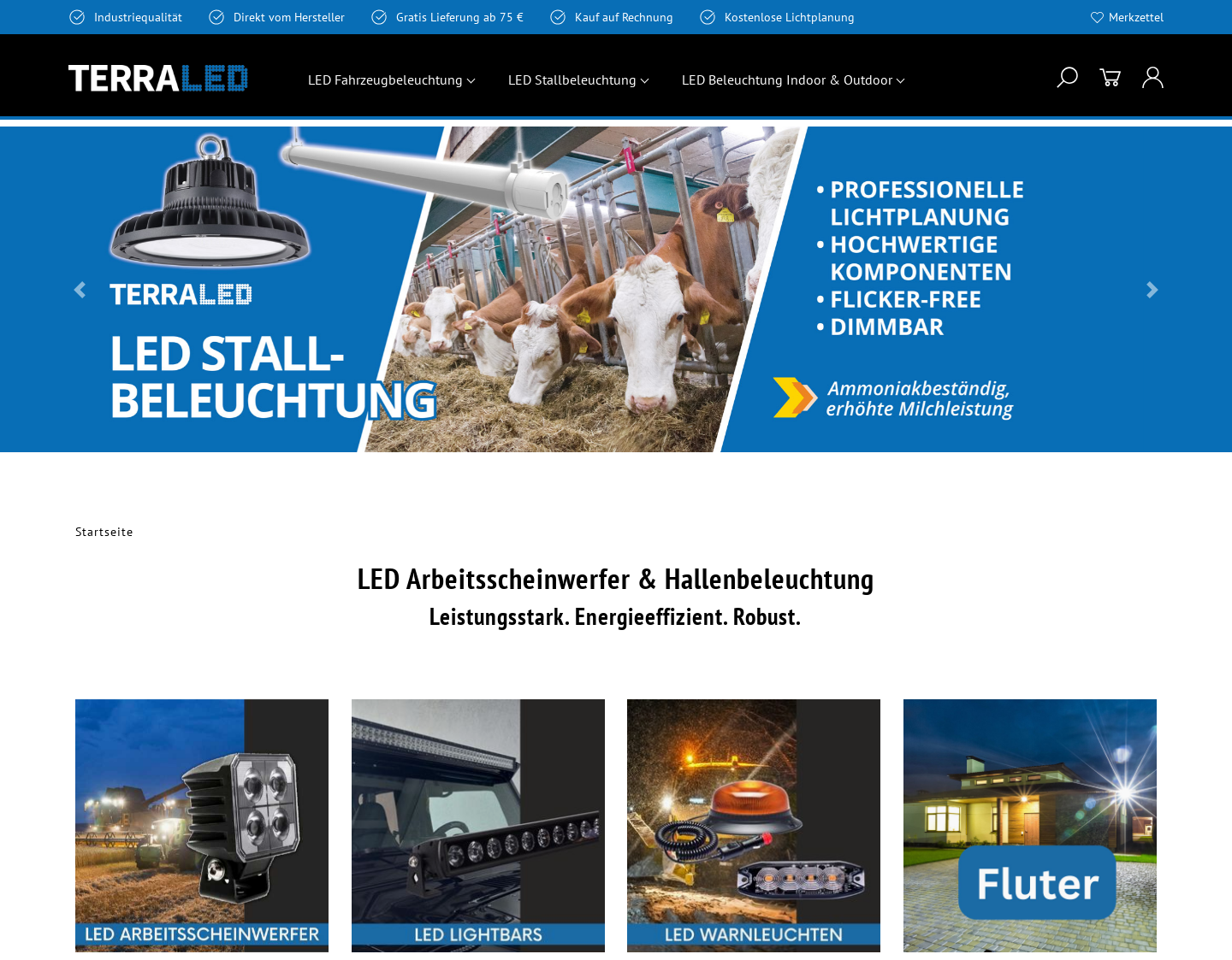 Aktuelle Website-Vorschau von LED Scheinwerfer TerraLED Shop