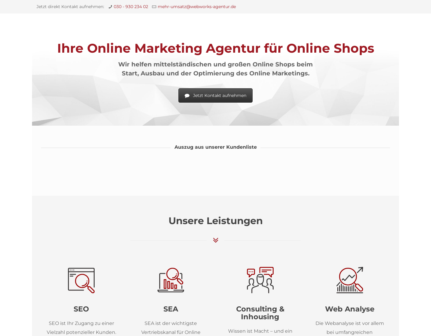 Aktuelle Website-Vorschau von Webworks Online Marketing Services