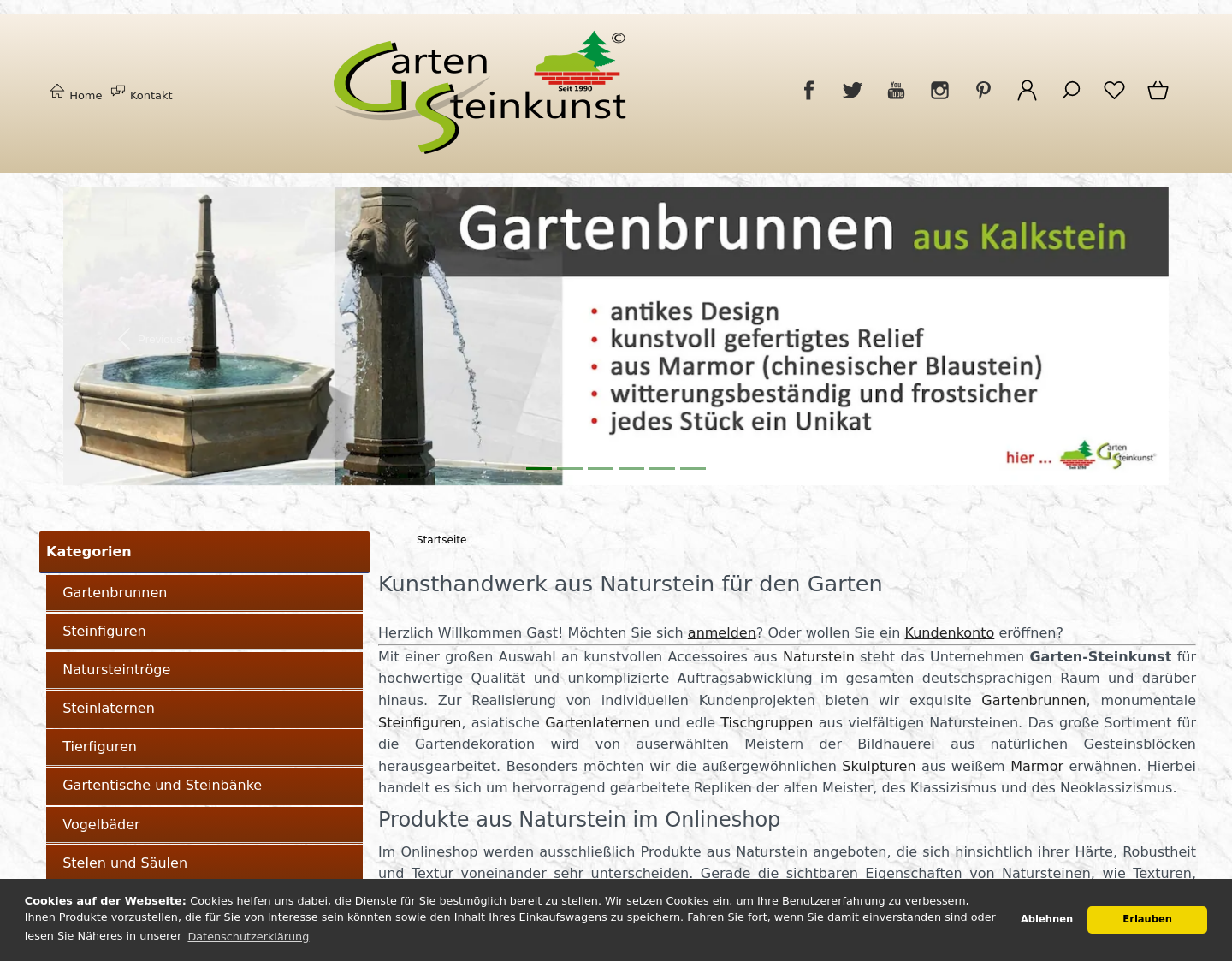 Aktuelle Website-Vorschau von Garten-Steinkunst