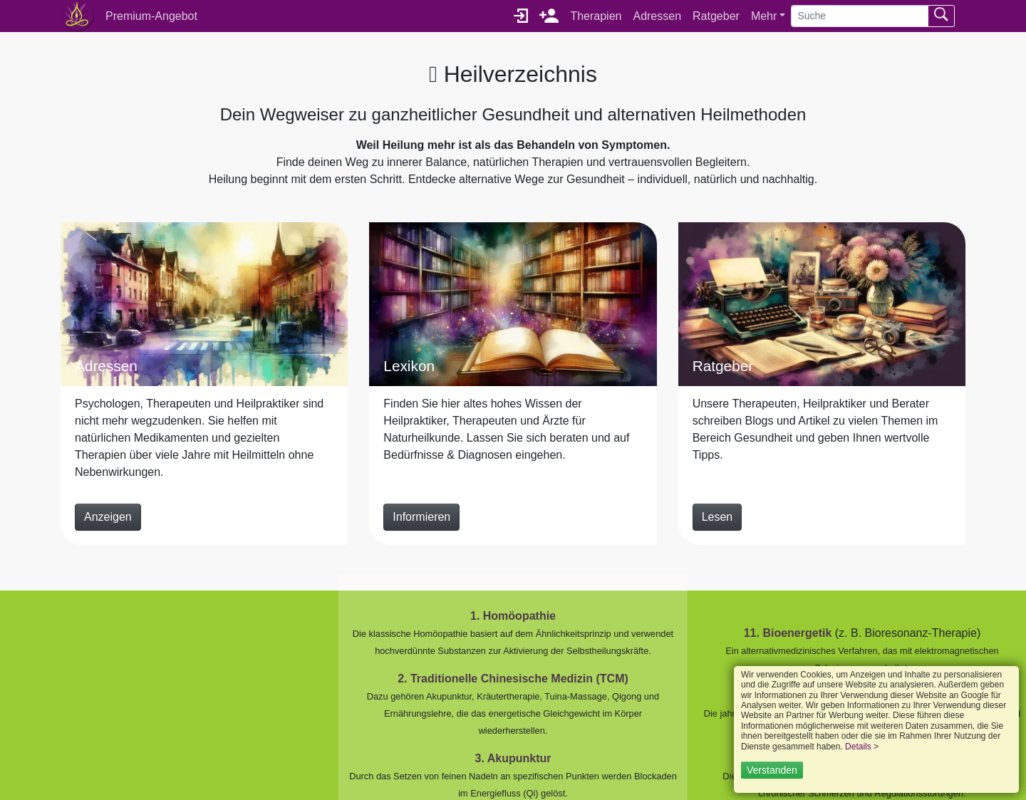 Aktuelle Website-Vorschau von Heilpraktiker & Therapeuten-Community