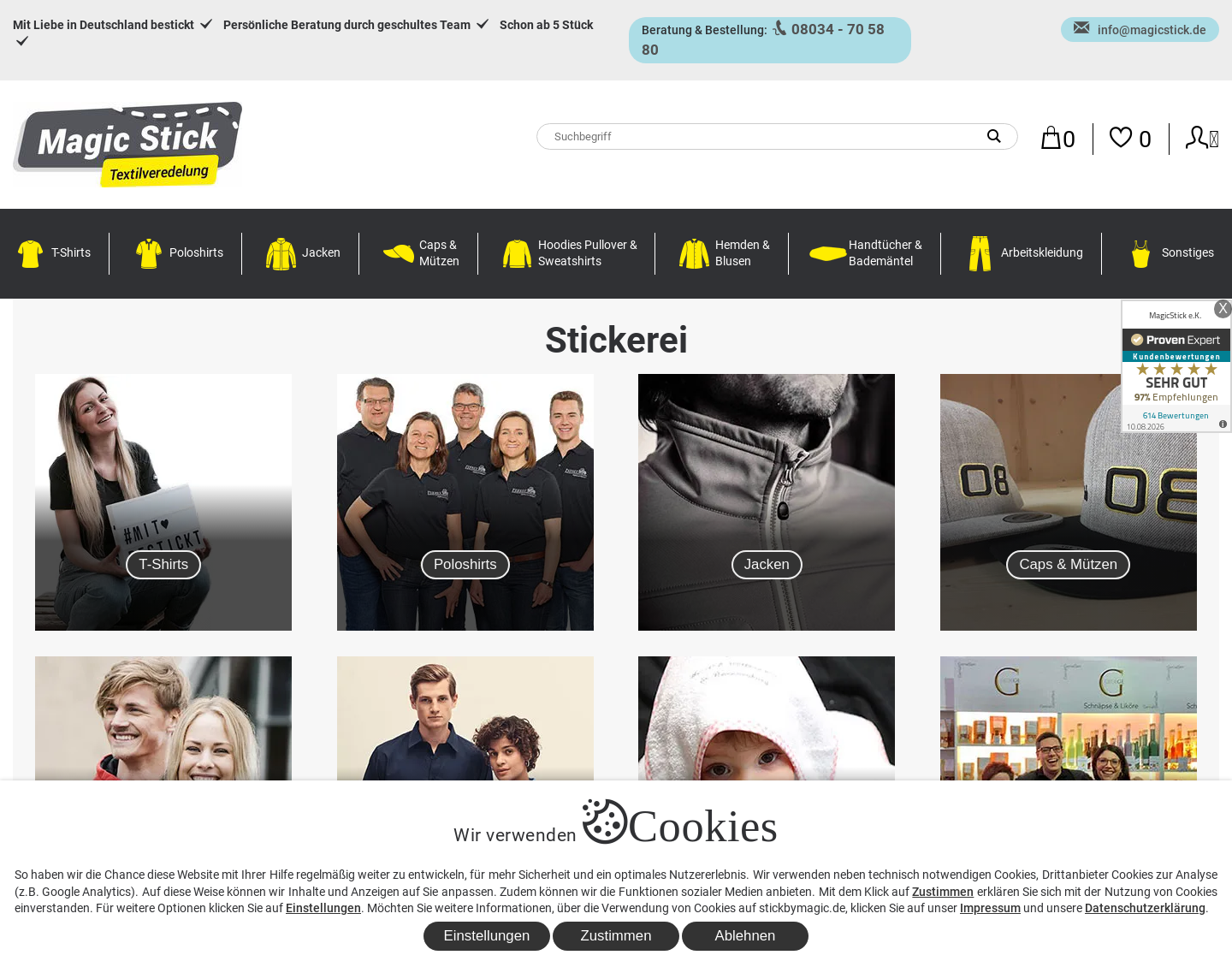 Aktuelle Website-Vorschau von Poloshirt besticken
