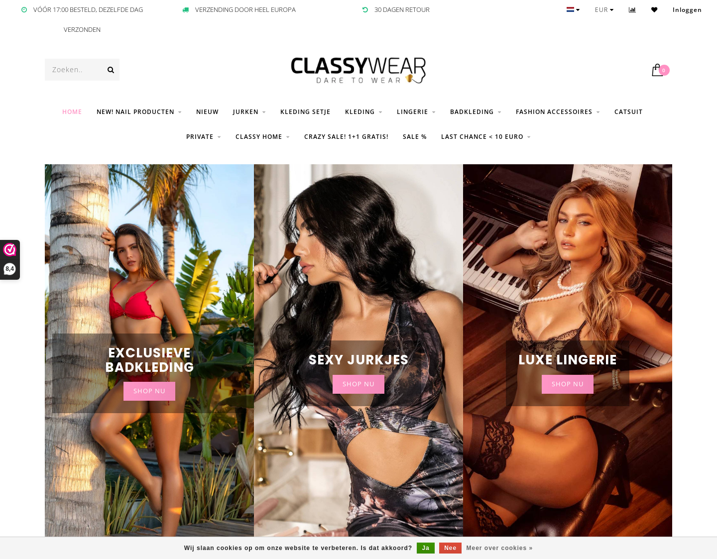 Aktuelle Website-Vorschau von Sexy Fashion und Sexy Mode