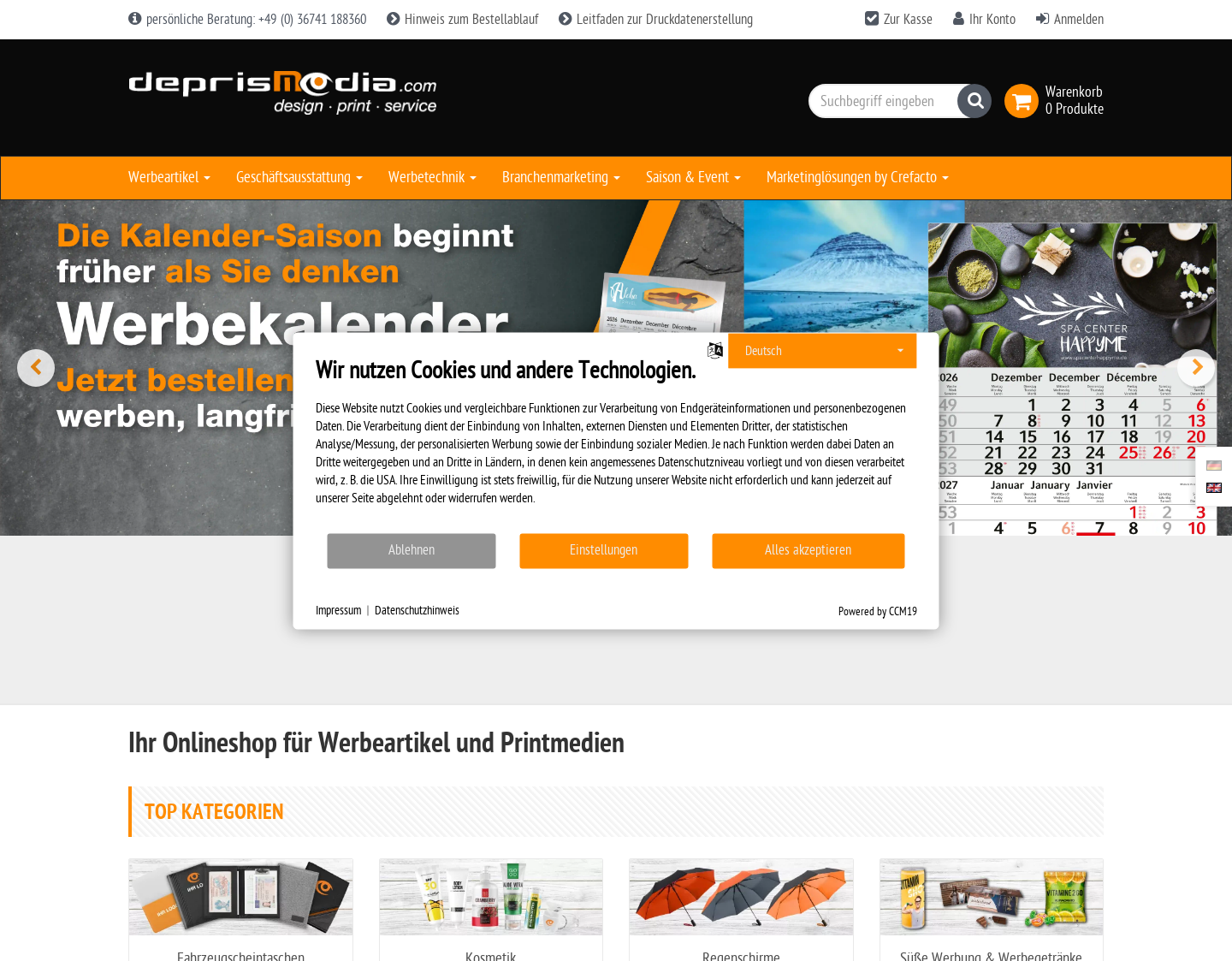 Aktuelle Website-Vorschau von Design + Print + Service