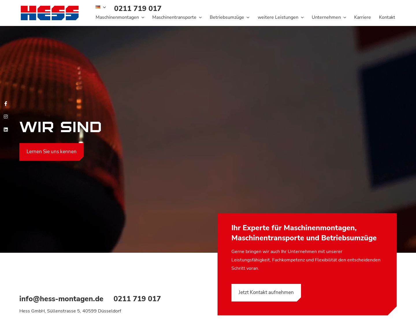 Aktuelle Website-Vorschau von Hess GmbH