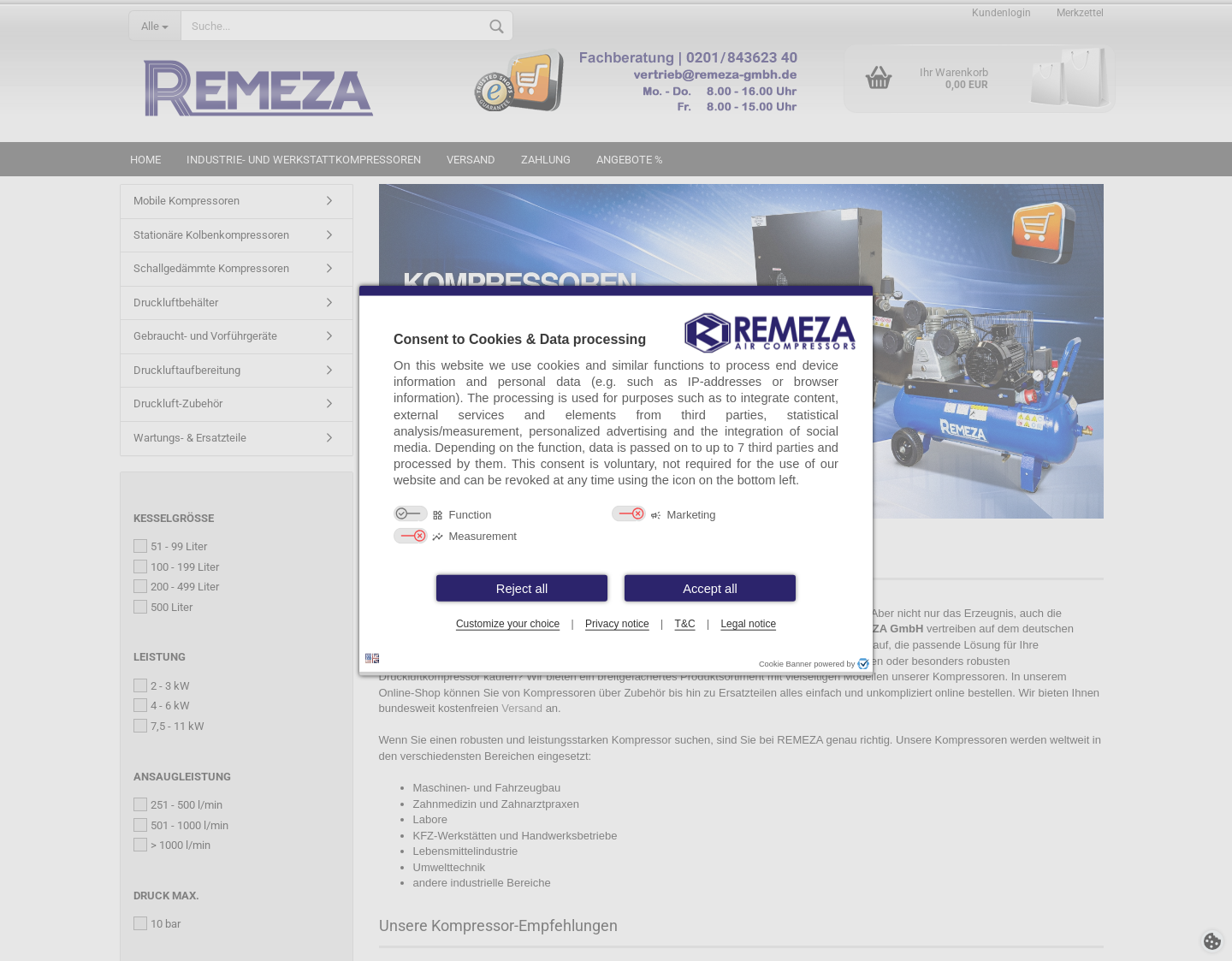 Aktuelle Website-Vorschau von Kompressor Druckluft
