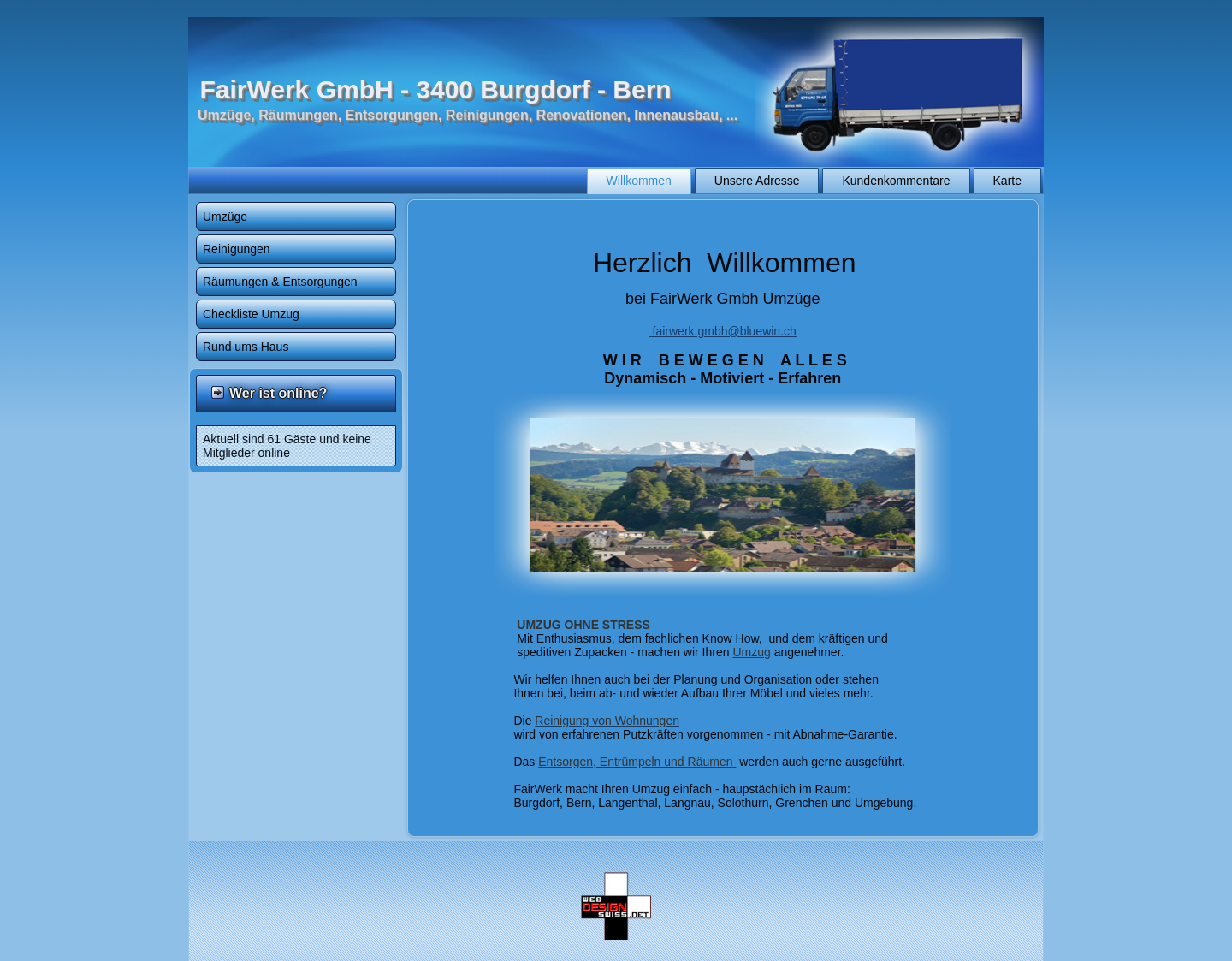 Aktuelle Website-Vorschau von Gütertransport, Räumungen und Umzüge