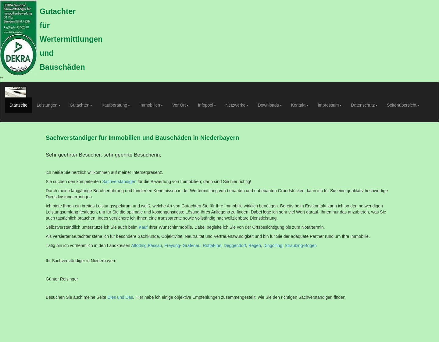 Aktuelle Website-Vorschau von Sachverständiger für Immobilien