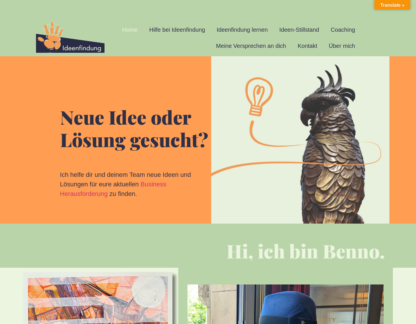 Aktuelle Website-Vorschau von Ideenfindung & Innovationscoaching