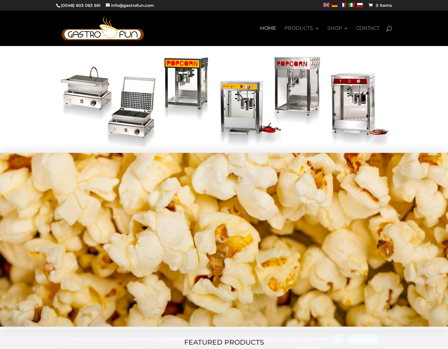 Aktuelle Website-Vorschau von Gastrofun profi Gastrogeräte