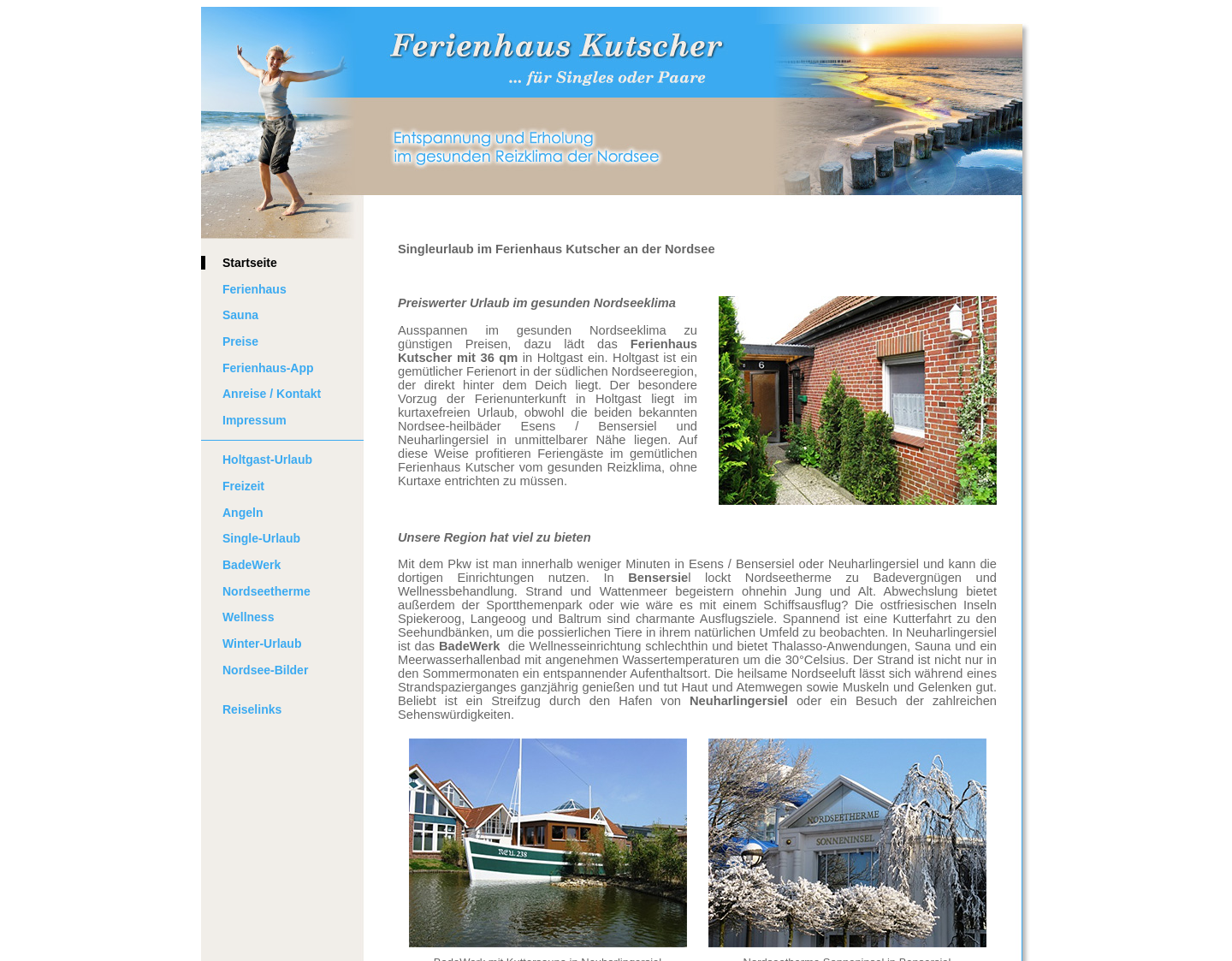 Aktuelle Website-Vorschau von Ferienhaus Sauna Ostfriesland