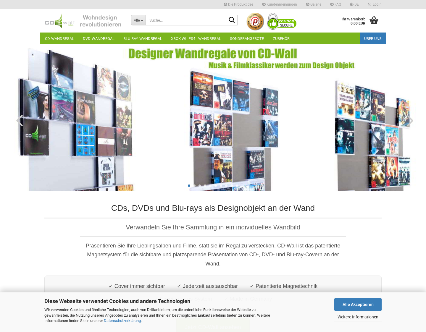 Aktuelle Website-Vorschau von CD-Wall - Designerwandregal Systeme