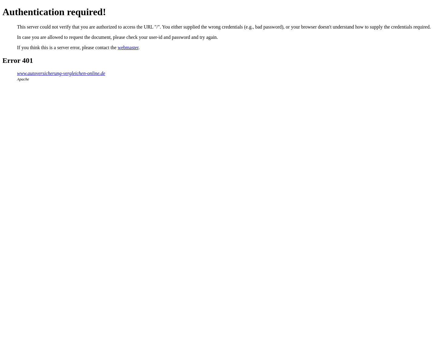 Aktuelle Website-Vorschau von Auto Versicherungsvergleich