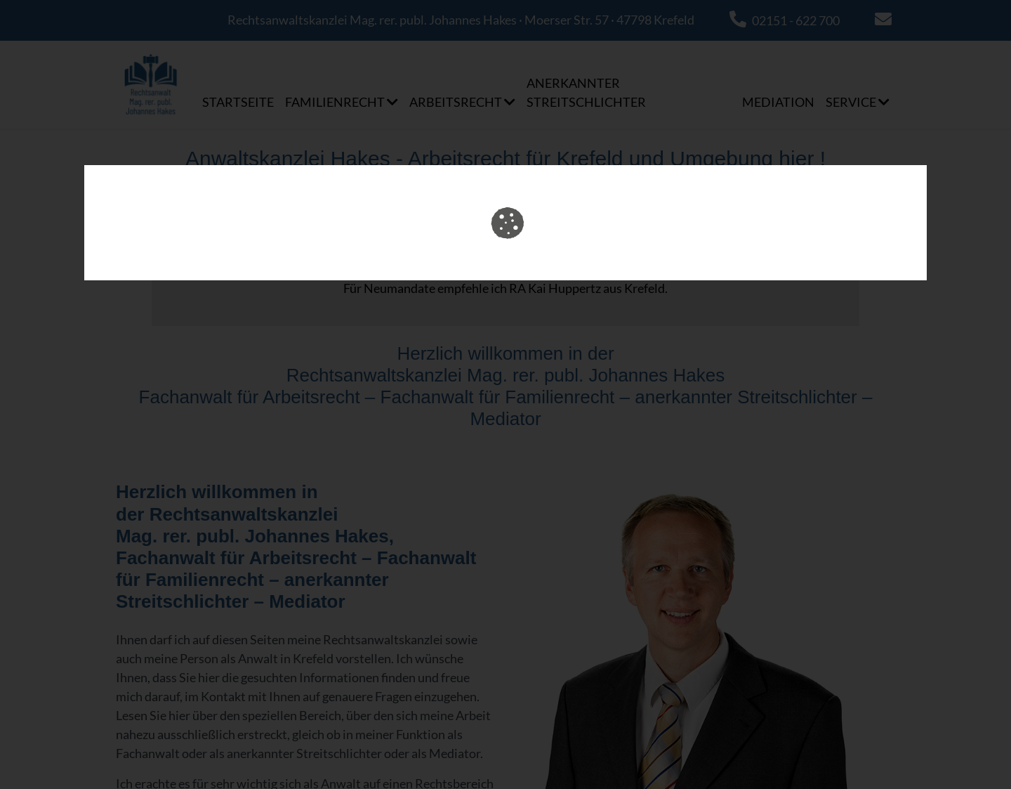 Aktuelle Website-Vorschau von Arbeitsrecht & Familienrecht für Krefeld