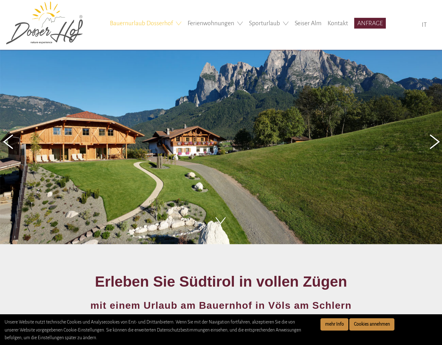 Aktuelle Website-Vorschau von Bauernhof in Völs am Schlern