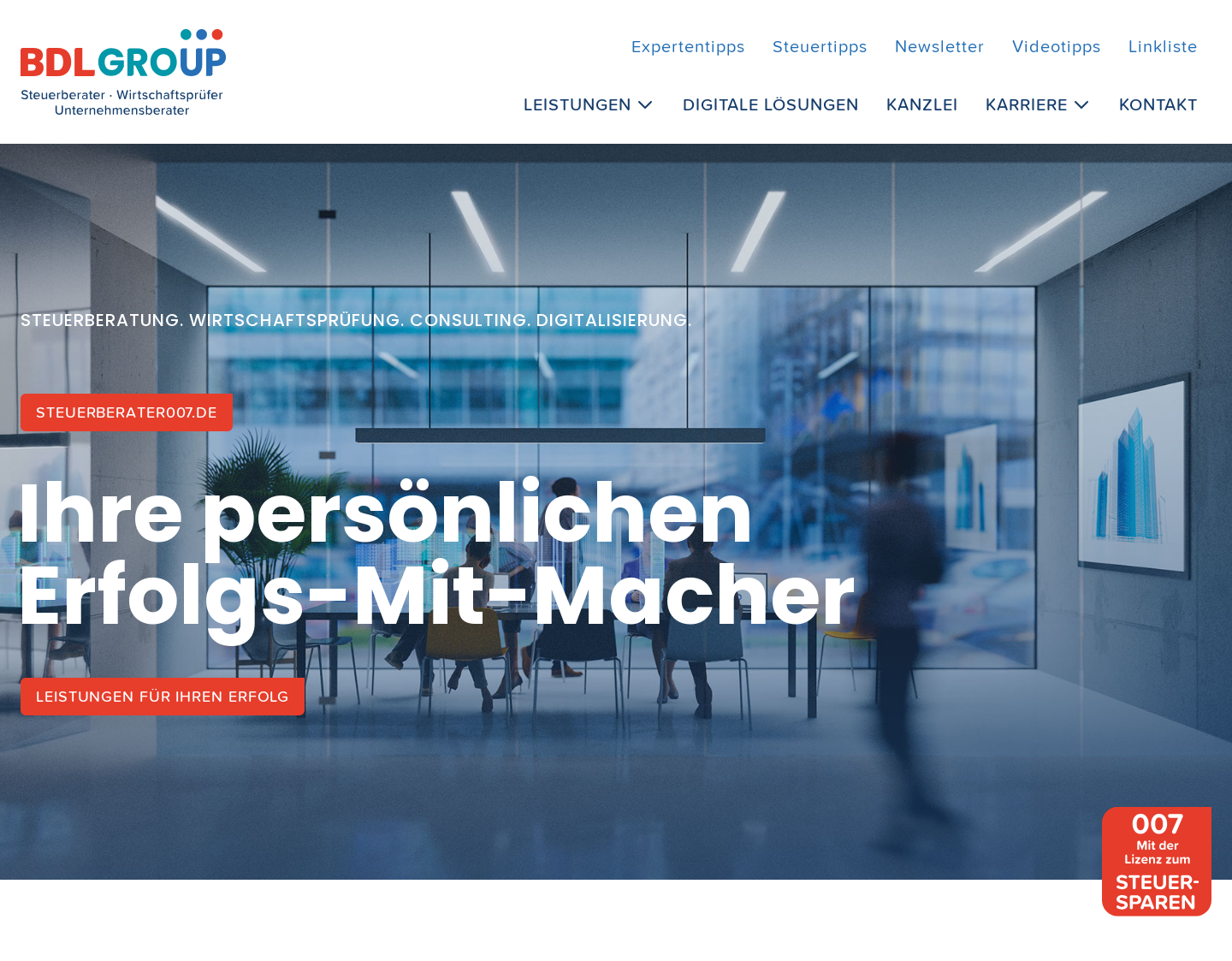 Aktuelle Website-Vorschau von BDL Steuerberatungsgesellschaft mbH