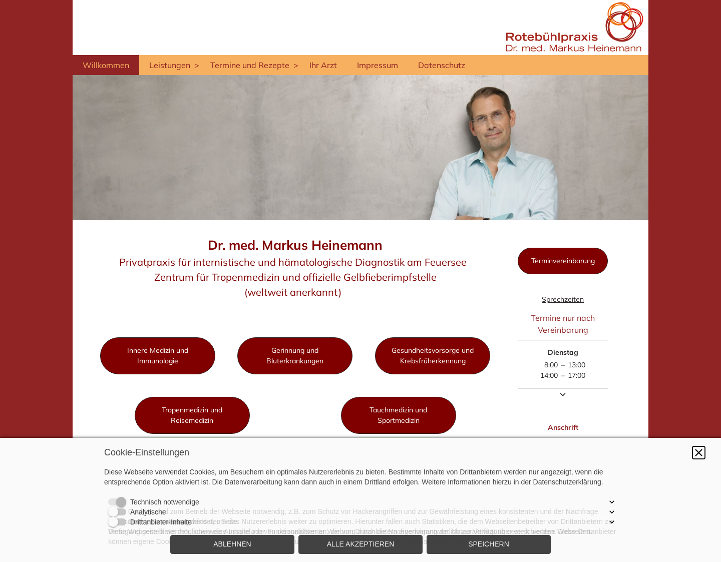 Aktuelle Website-Vorschau von Rotebühlpraxis