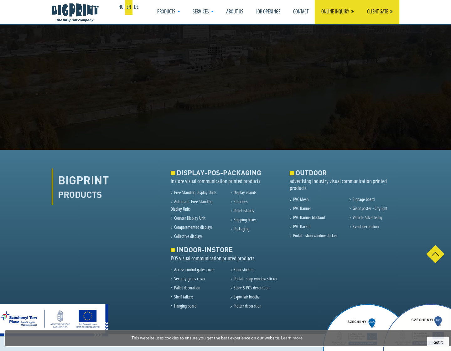 Aktuelle Website-Vorschau von BIGPRINT-Anwendung-Dekoration
