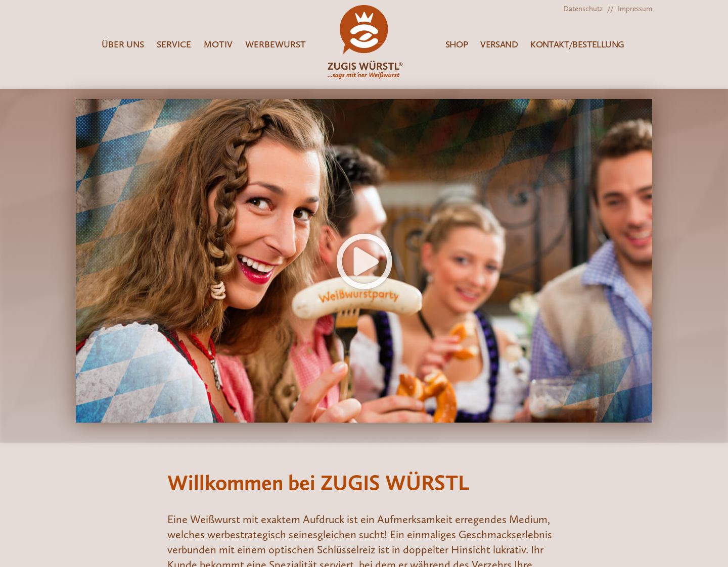 Aktuelle Website-Vorschau von Zugis Würstl