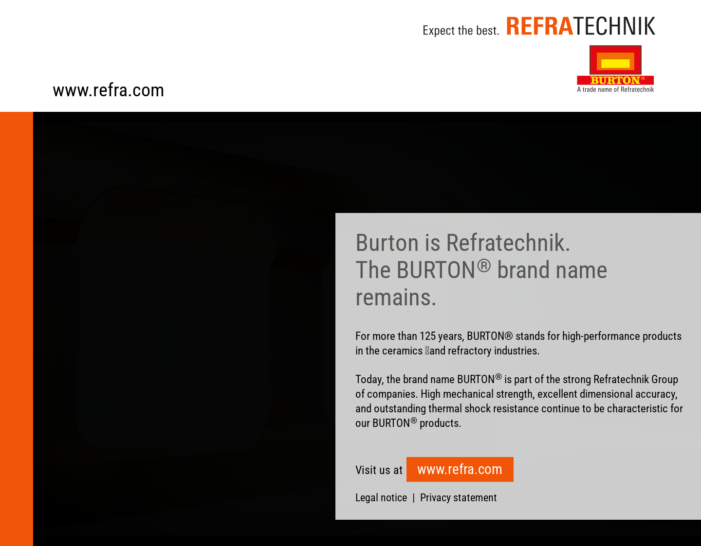 Aktuelle Website-Vorschau von Burton liefert feuerfeste Systeme und Br