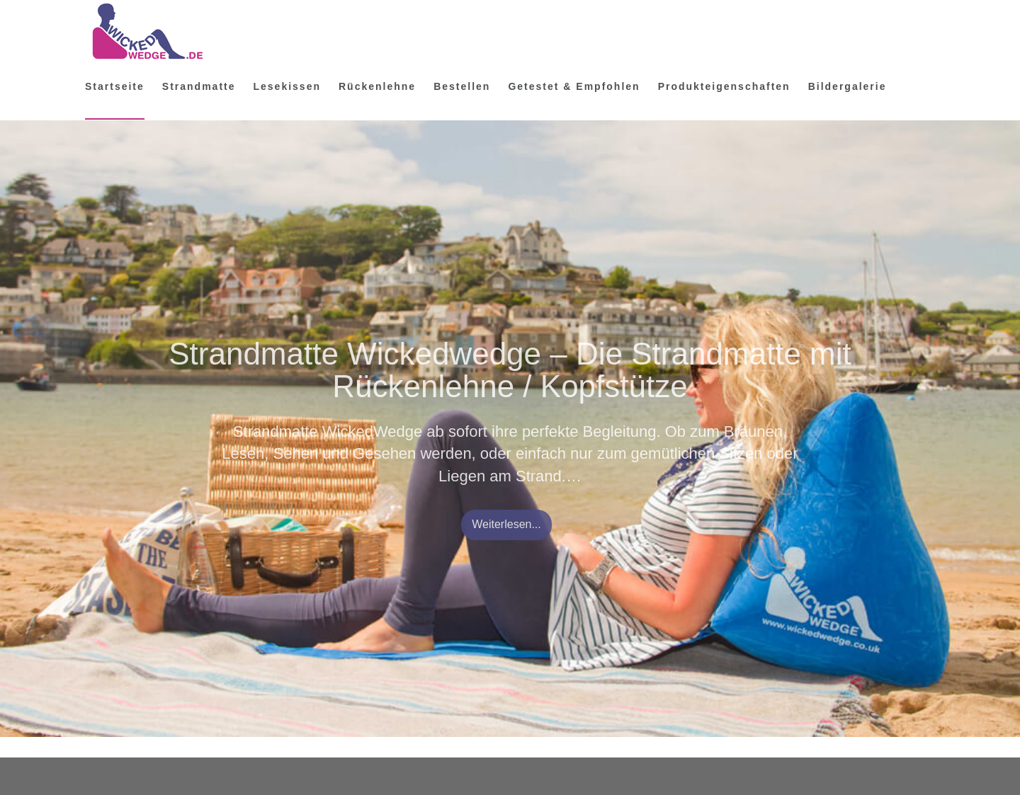 Aktuelle Website-Vorschau von Ergonomische Strandmatte mit Style