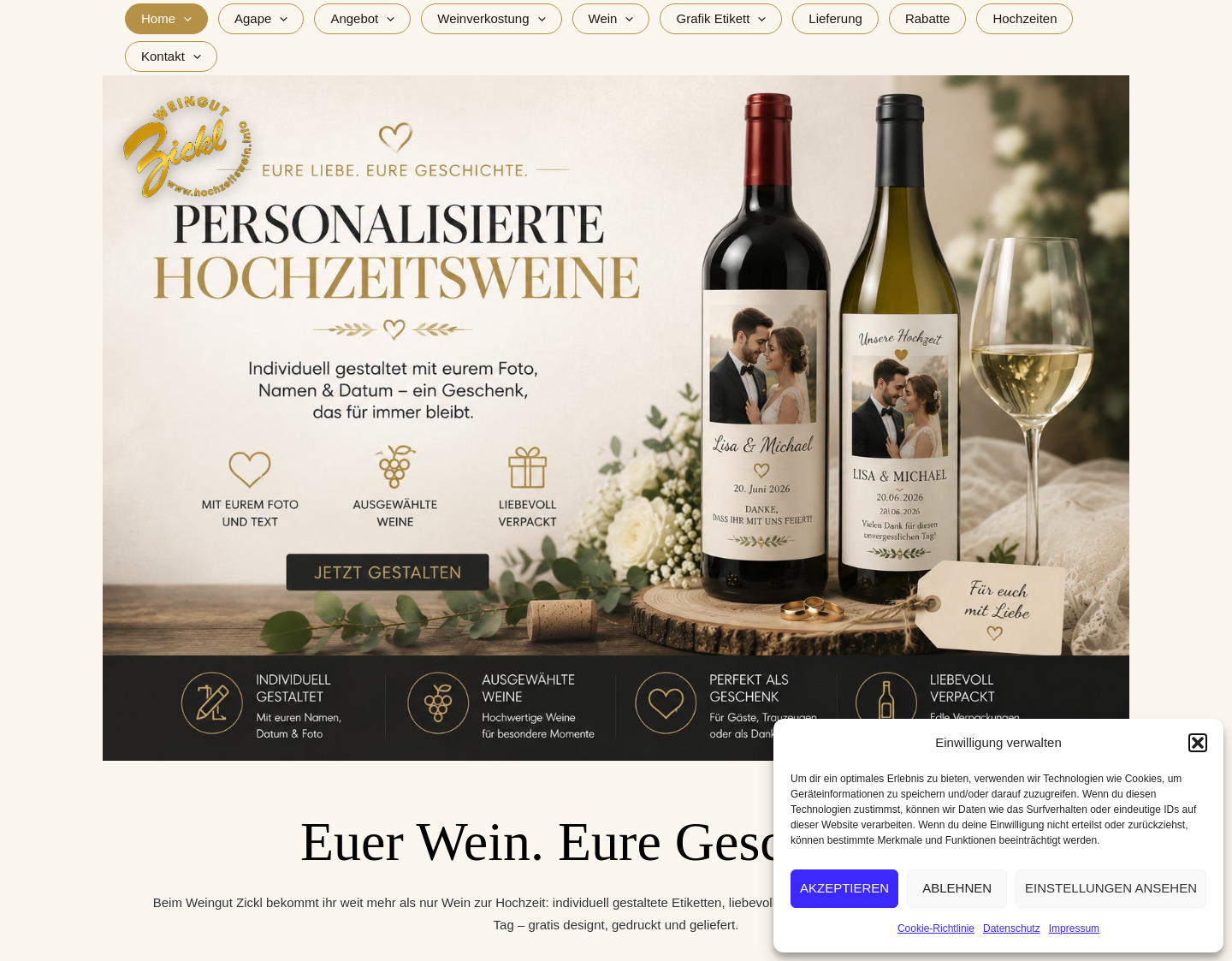 Aktuelle Website-Vorschau von Hochzeitswein | Hochzeitseinladunge