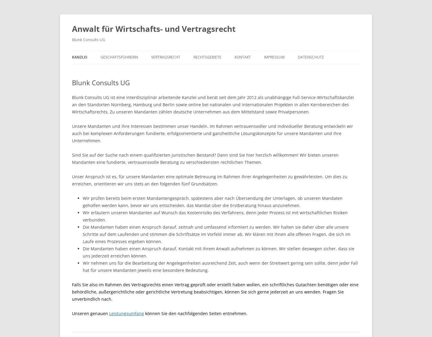 Aktuelle Website-Vorschau von Kanzlei BLUNK für Erneuerbare Energien